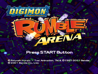 Digimon Rumble Arena title screen for Playstation